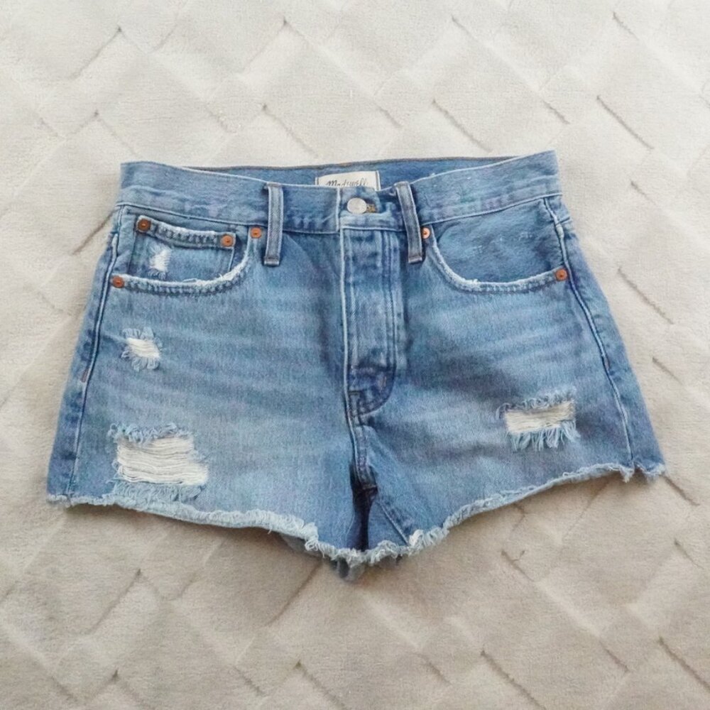 Madewell Relaxed Denim Shorts in Homecrest Wash: Ripped Edition Womens 25